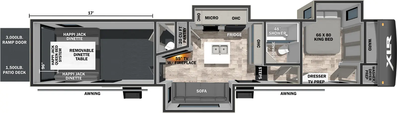 2026 XLR Nitro 40G17 Floorplan - Forest River RV